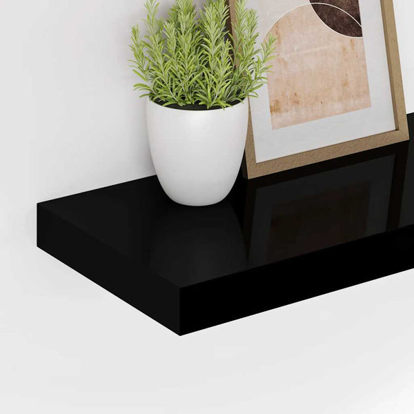 vidaXL Floating Shelves 4 pcs Black 90x23.5x3.8 cm MDF