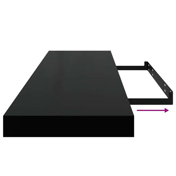 vidaXL Floating Shelves 4 pcs Black 90x23.5x3.8 cm MDF
