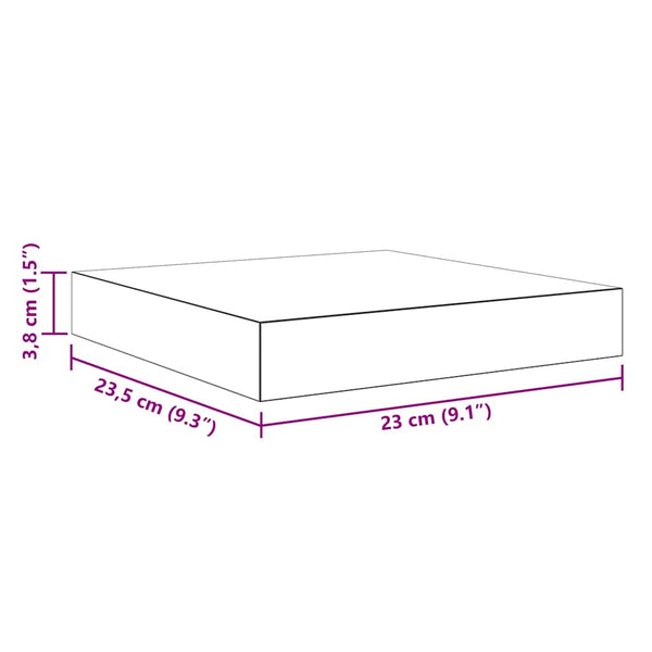 vidaXL Floating Shelves 2 pcs Grey 23x23.5x3.8 cm MDF