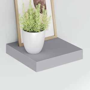 vidaXL Floating Shelves 2 pcs Grey 23x23.5x3.8 cm MDF