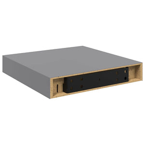 vidaXL Floating Shelves 2 pcs Grey 23x23.5x3.8 cm MDF