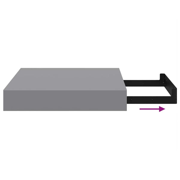vidaXL Floating Shelves 2 pcs Grey 23x23.5x3.8 cm MDF