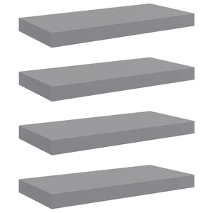 vidaXL Floating Wall Shelves 4 pcs. Grey 50x23x3.8 cm MDF