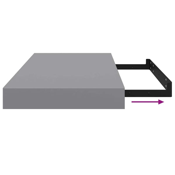 vidaXL Floating Wall Shelves 4 pcs. Grey 50x23x3.8 cm MDF