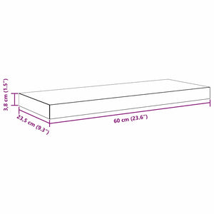 vidaXL Floating Wall Shelves 2 pcs Grey 60x23.5x3.8 cm MDF