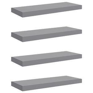 vidaXL Floating Shelves 4 pcs. Grey 60x23.5x3.8cm MDF