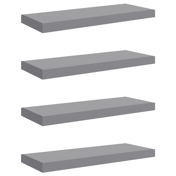 vidaXL Floating Shelves 4 pcs. Grey 60x23.5x3.8cm MDF