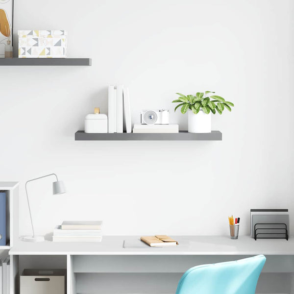 vidaXL Floating Shelf Grey 80x23.5x3.8 cm MDF