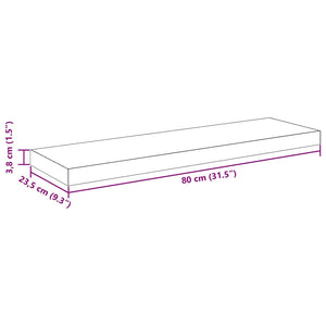 vidaXL Floating Shelf Grey 80x23.5x3.8 cm MDF