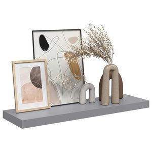 vidaXL Floating Shelf Grey 80x23.5x3.8 cm MDF