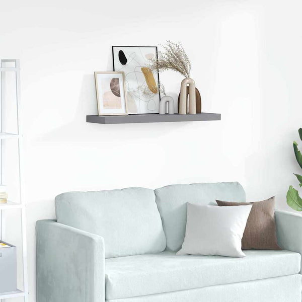 vidaXL Floating Shelf Grey 80x23.5x3.8 cm MDF