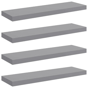 vidaXL Floating Shelves 4 pcs. Grey 80x23.5x3.8 cm MDF