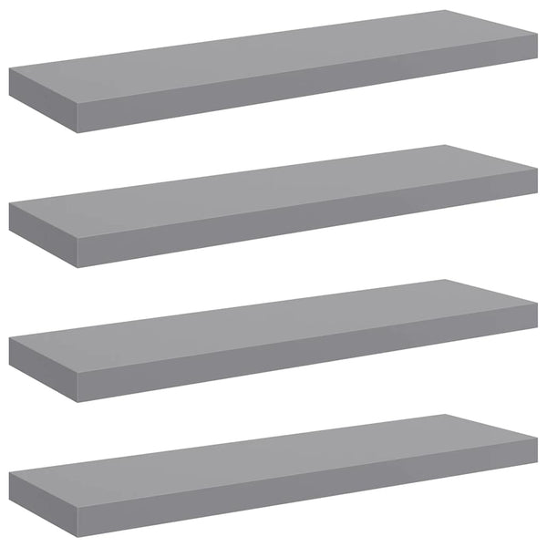 vidaXL Floating Shelves 4 pcs. Grey 80x23.5x3.8 cm MDF