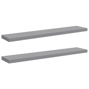 vidaXL Floating Wall Shelves 2 pcs. Grey 120x23.5x3.8 cm MDF