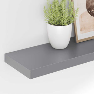 vidaXL Floating Wall Shelves 2 pcs. Grey 120x23.5x3.8 cm MDF