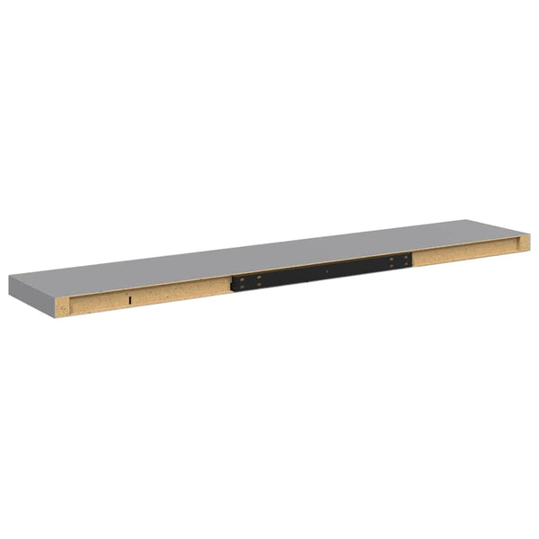 vidaXL Floating Wall Shelves 2 pcs. Grey 120x23.5x3.8 cm MDF