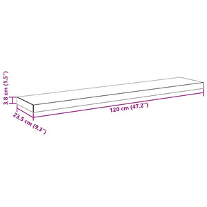 vidaXL Floating Wall Shelves 4 pcs Grey 120x23.5x3.8 cm MDF