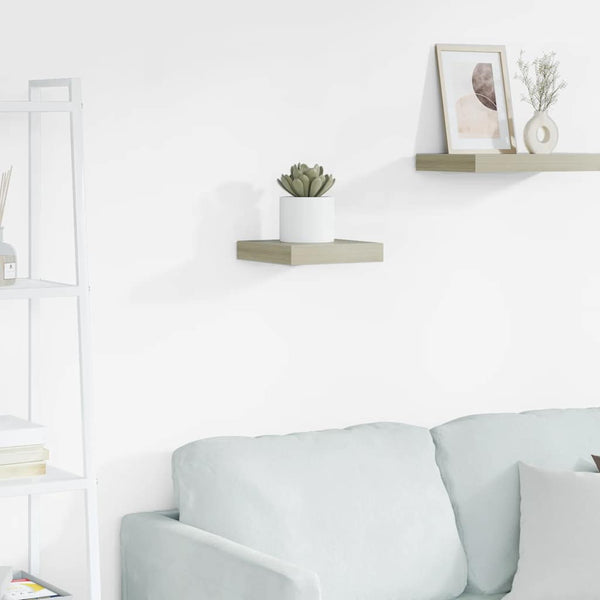 vidaXL Floating Wall Shelf Oak 23x23.5x3.8 cm MDF