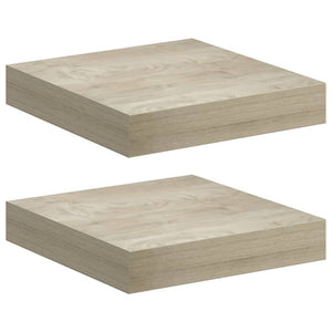 vidaXL Floating Wall Shelves 2 pcs Oak 23x23.5x3.8cm MDF