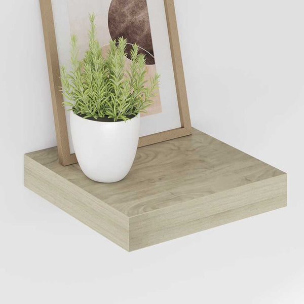 vidaXL Floating Wall Shelves 2 pcs Oak 23x23.5x3.8cm MDF