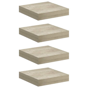 vidaXL Floating Wall Shelves 4 pcs. Oak Color 23x23.5x3.8cm MDF
