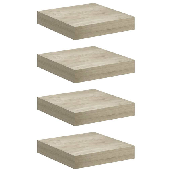 vidaXL Floating Wall Shelves 4 pcs. Oak Color 23x23.5x3.8cm MDF