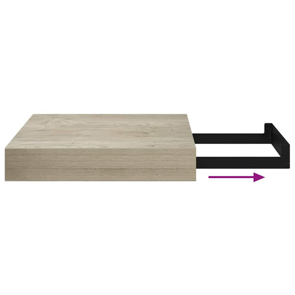 vidaXL Floating Wall Shelves 4 pcs. Oak Color 23x23.5x3.8cm MDF