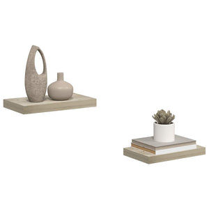 vidaXL Floating Wall Shelves 2 pcs Oak 40x23x3.8 cm MDF