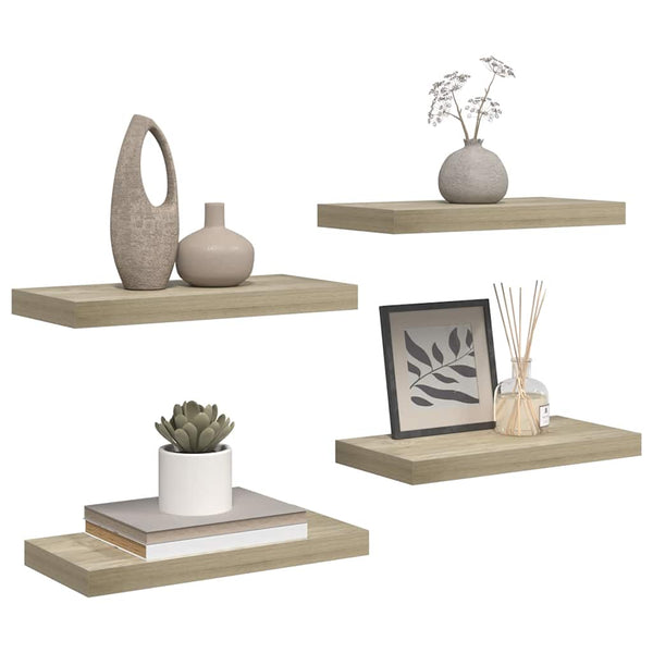 vidaXL Floating Wall Shelves 4 pcs Oak 50x23x3.8 cm MDF