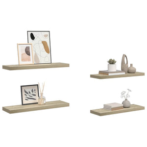vidaXL Floating Shelves 4 pcs. Oak Look 80x23.5x3.8 cm MDF