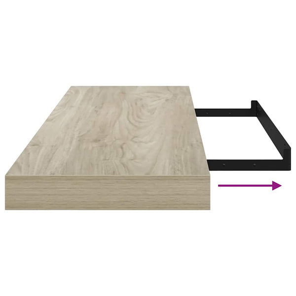 vidaXL Floating Shelves 4 pcs. Oak Look 80x23.5x3.8 cm MDF