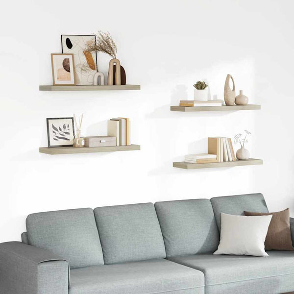 vidaXL Floating Shelves 4 pcs. Oak Look 80x23.5x3.8 cm MDF