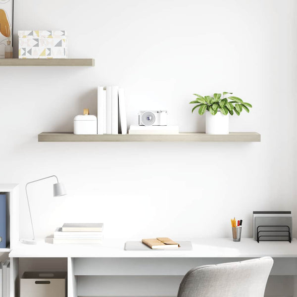 vidaXL Floating Wall Shelf Oak Look 120x23.5x3.8 cm MDF