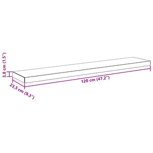 vidaXL Floating Wall Shelf Oak Look 120x23.5x3.8 cm MDF
