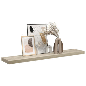 vidaXL Floating Wall Shelf Oak Look 120x23.5x3.8 cm MDF