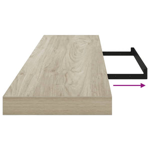 vidaXL Floating Wall Shelf Oak Look 120x23.5x3.8 cm MDF