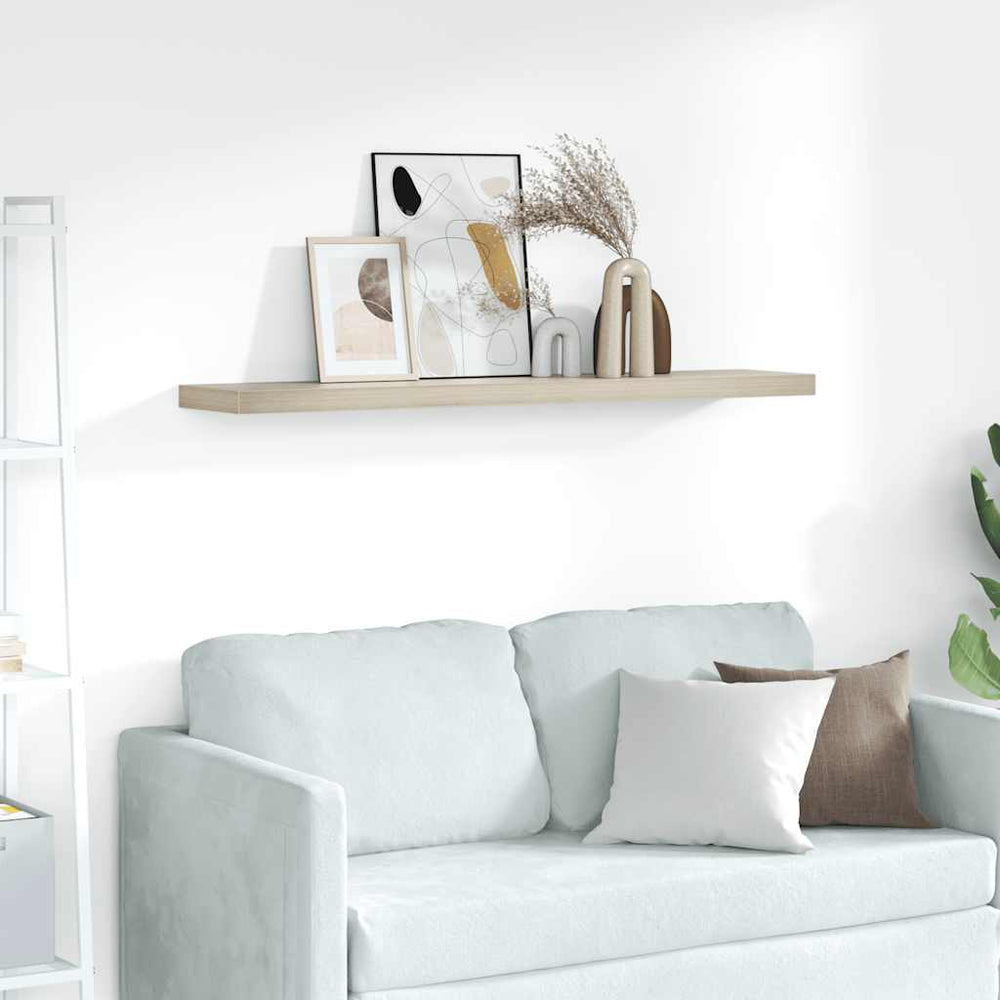 vidaXL Floating Wall Shelf Oak Look 120x23.5x3.8 cm MDF