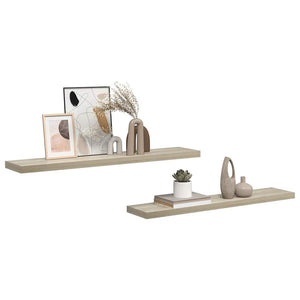 vidaXL Floating Wall Shelves 2 pcs Oak 120x23.5x3.8 cm MDF