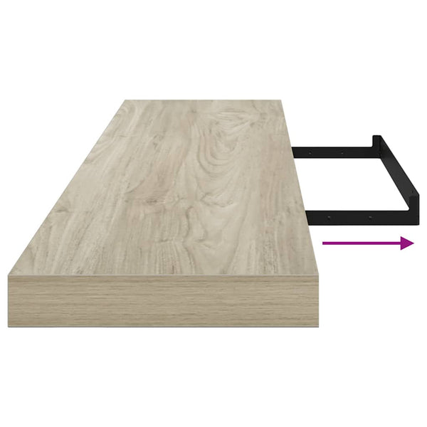 vidaXL Floating Wall Shelves 2 pcs Oak 120x23.5x3.8 cm MDF