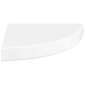 vidaXL Floating Corner Shelf High Gloss White 25x25x3.8 cm MDF