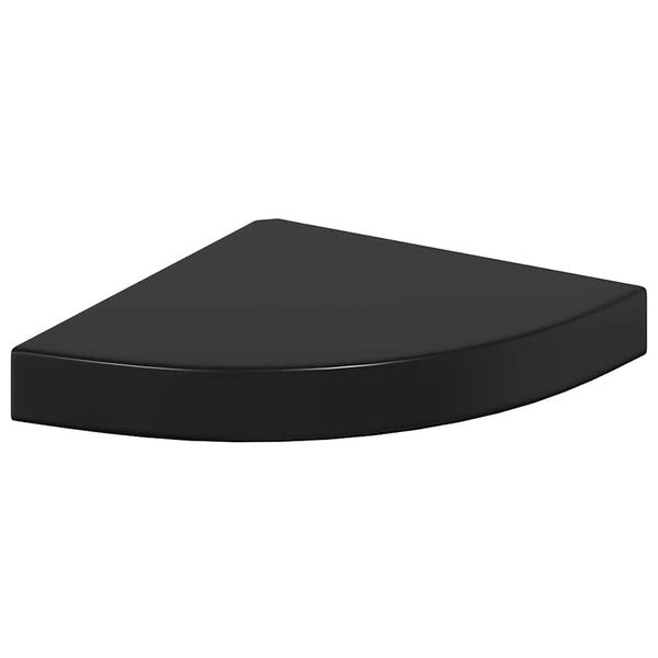 vidaXL Corner Floating Shelf High Gloss Black 25x25x3.8 cm MDF