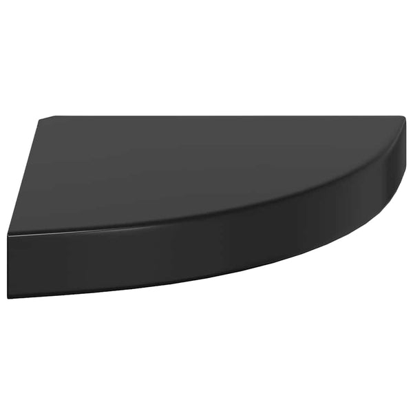 vidaXL Corner Floating Shelf High Gloss Black 25x25x3.8 cm MDF