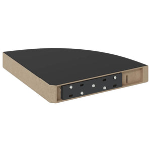 vidaXL Corner Floating Shelf High Gloss Black 25x25x3.8 cm MDF