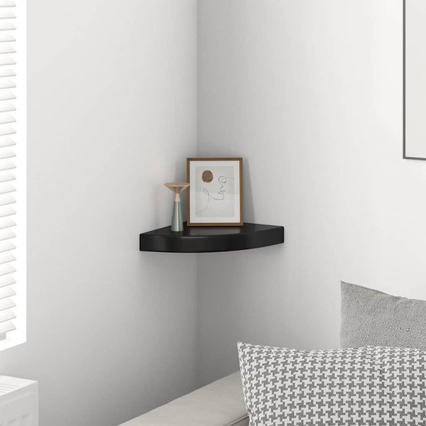 vidaXL Corner Floating Shelf High Gloss Black 25x25x3.8 cm MDF
