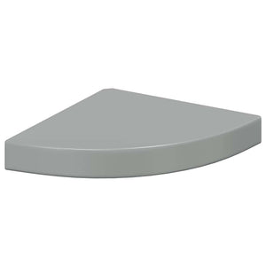 vidaXL Corner Floating Shelves 4 pcs. High Gloss Grey 25x25x3.8 cm MDF