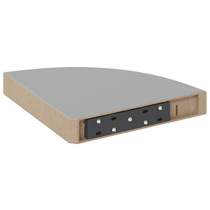 vidaXL Corner Floating Shelves 4 pcs. High Gloss Grey 25x25x3.8 cm MDF