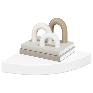vidaXL Corner Floating Shelf White 25x25x3.8 cm MDF