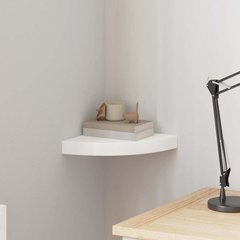 vidaXL Corner Floating Shelf White 25x25x3.8 cm MDF