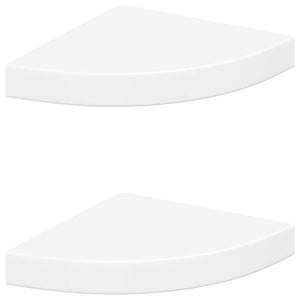 vidaXL Floating Corner Shelves 2 pcs. White 25x25x3.8 cm MDF
