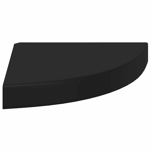 vidaXL Corner Floating Shelves 2 pcs Black 25x25x3.8 cm MDF